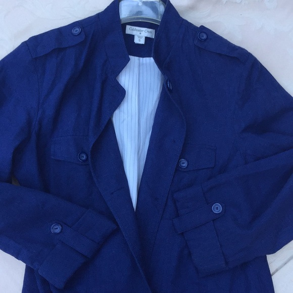 Coldwater Creek Navy Linen-Blend Blazer.18263 - Picture 1 of 3